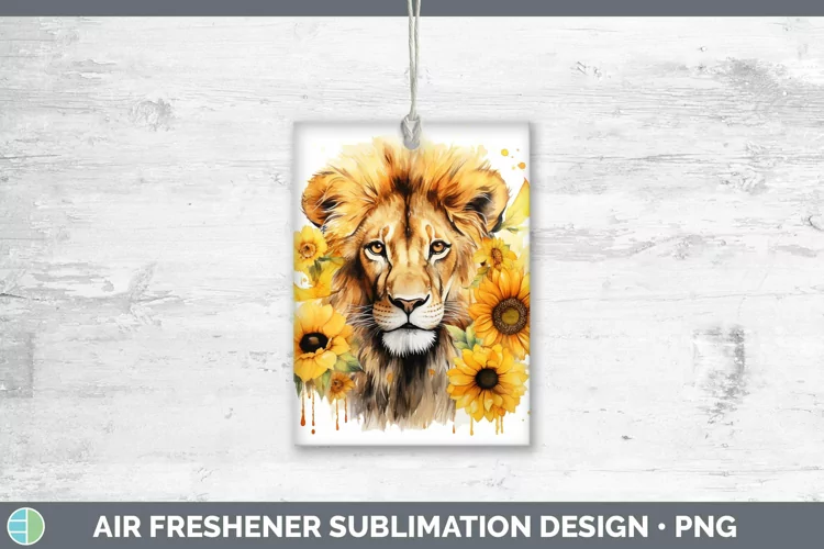 Watercolor Lion Air Freshener Sublimation Car Freshener Desi