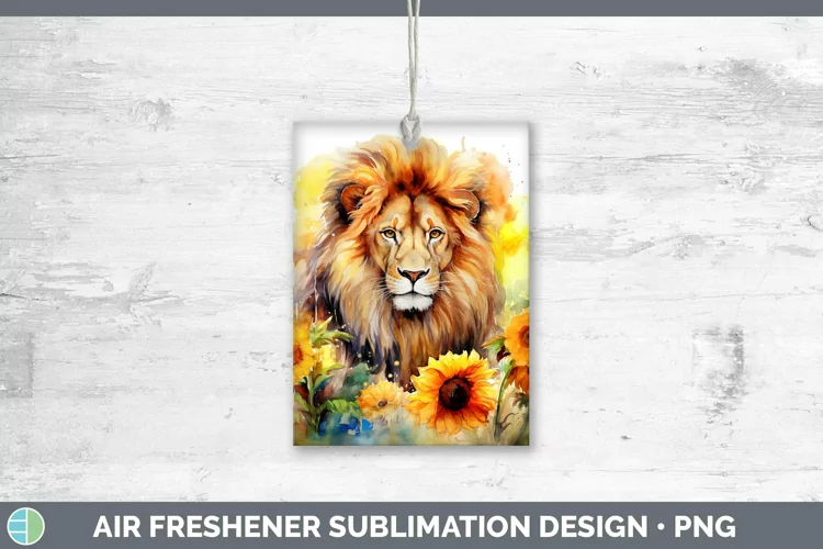 Watercolor Lion Air Freshener Sublimation Car Freshener Desi