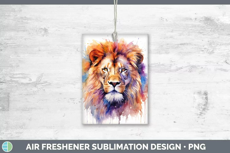 Watercolor Lion Air Freshener Sublimation Car Freshener Desi