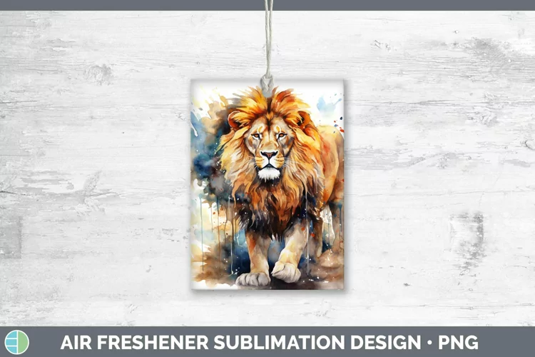 Watercolor Lion Air Freshener Sublimation Car Freshener Desi