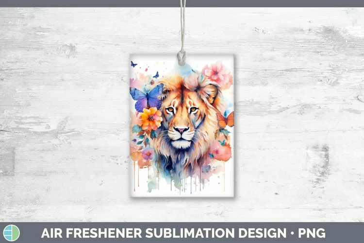 Watercolor Lion Air Freshener Sublimation Car Freshener Desi