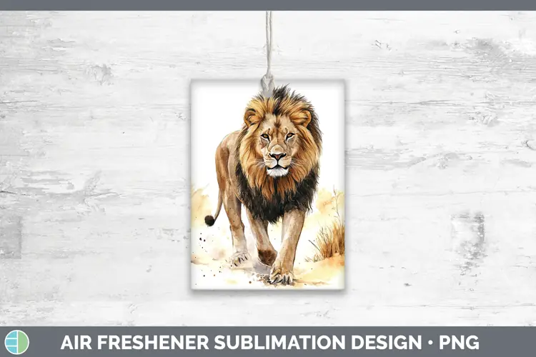 Watercolor Lion Air Freshener Sublimation Car Freshener Desi