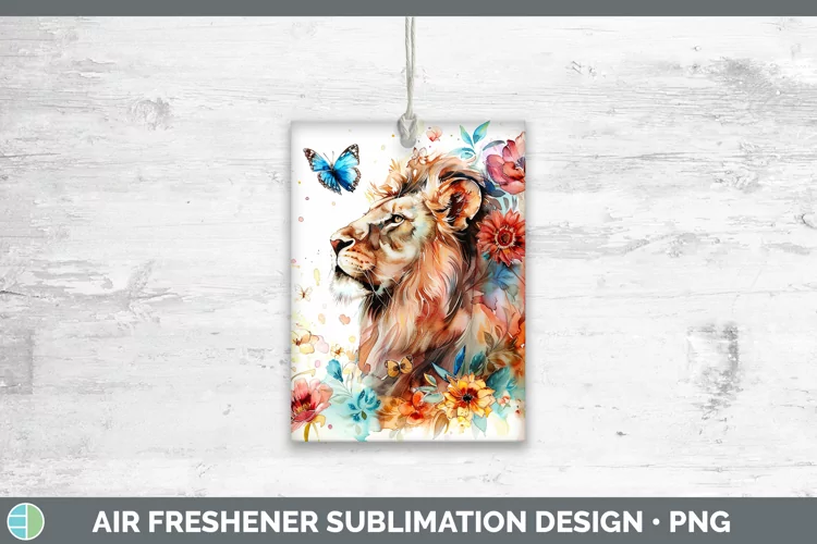 Watercolor Lion Air Freshener Sublimation Car Freshener Desi