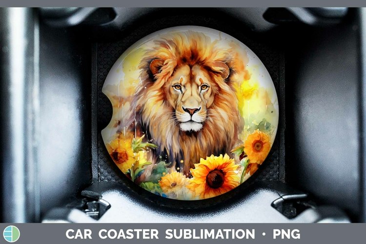 Watercolor Lion Car Coaster Sublimation Coaster Designs