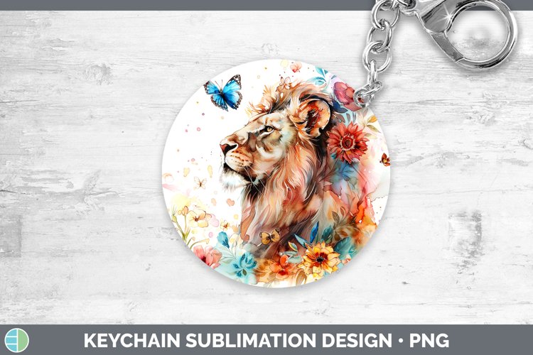 Watercolor Lion Keychain Sublimation Keyring Designs