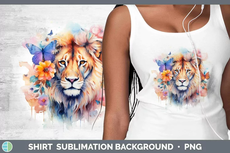 Watercolor Lion Shirt Sublimation Sublimation Background Des