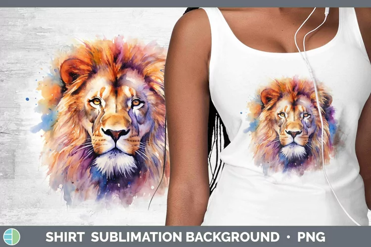 Watercolor Lion Shirt Sublimation Sublimation Background Des
