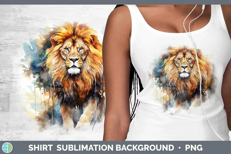 Watercolor Lion Shirt Sublimation Sublimation Background Des