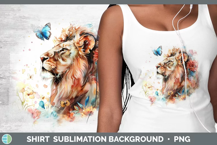Watercolor Lion Shirt Sublimation Sublimation Background Des