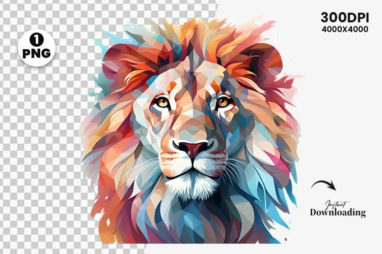 Watercolor Lion Clipart, Lion Sublimation png, Lion t-shirt
