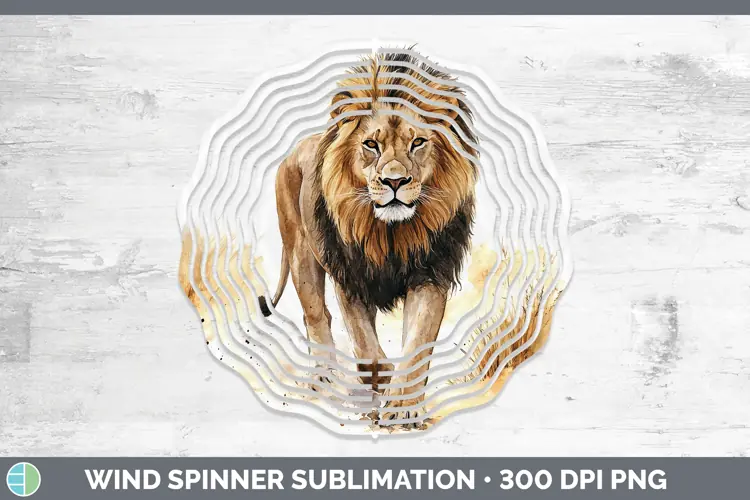 Watercolor Lion Wind Spinner Sublimation Spinner Designs