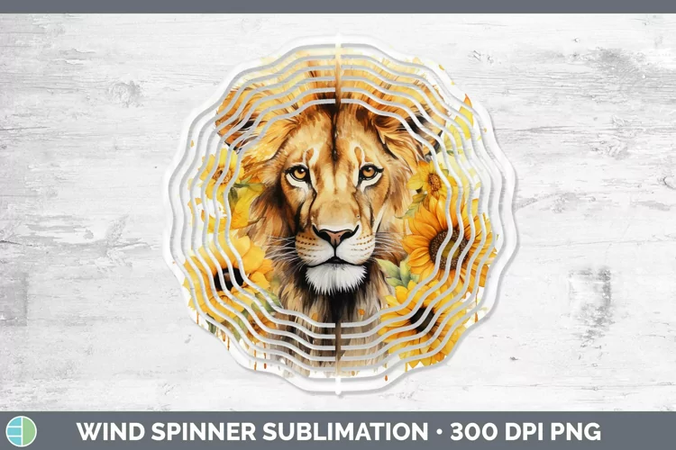 Watercolor Lion Wind Spinner Sublimation Spinner Designs