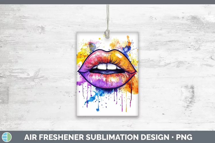 Watercolor Lips Air Freshener Sublimation Car Freshener Desi