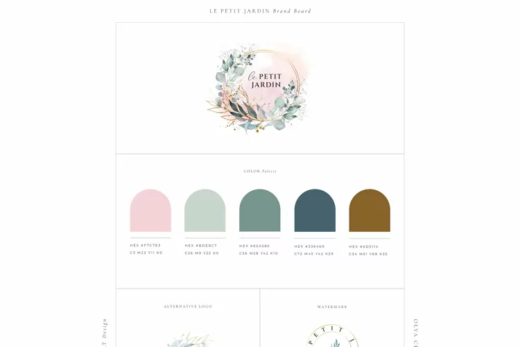 Logo and Branding, Watercolor Logo. Pre-made logos.
