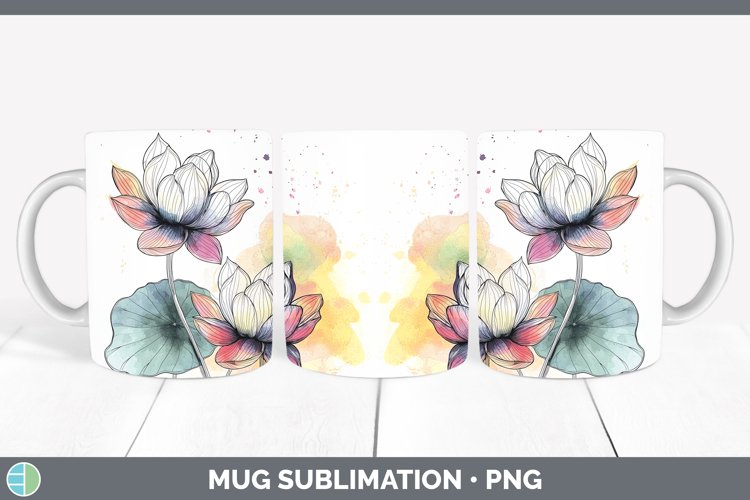 GorgeousWatercolor Mug Wrap design.