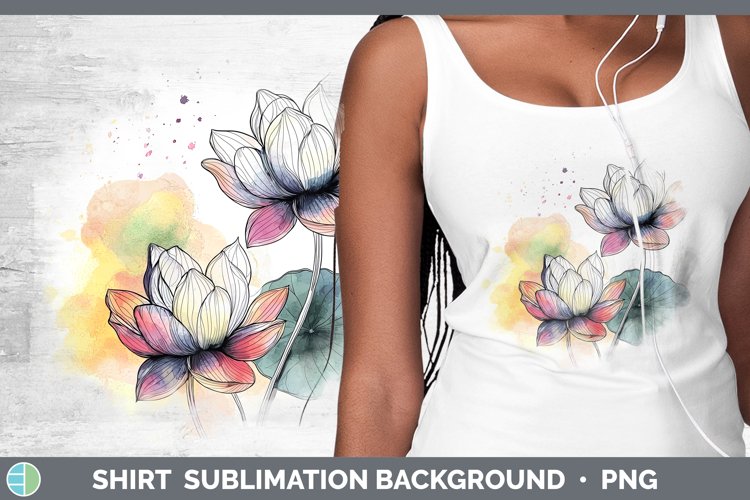Watercolor Lotus Shirt Sublimation Sublimation Background De