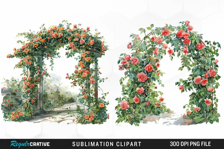 Watercolor Love In Bloom Graphic Clipart