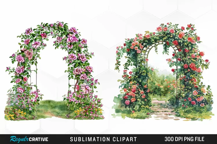 Watercolor Love In Bloom Collection Clipart