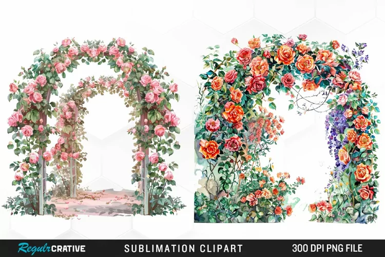 Watercolor Love In Bloom Collection Clipart