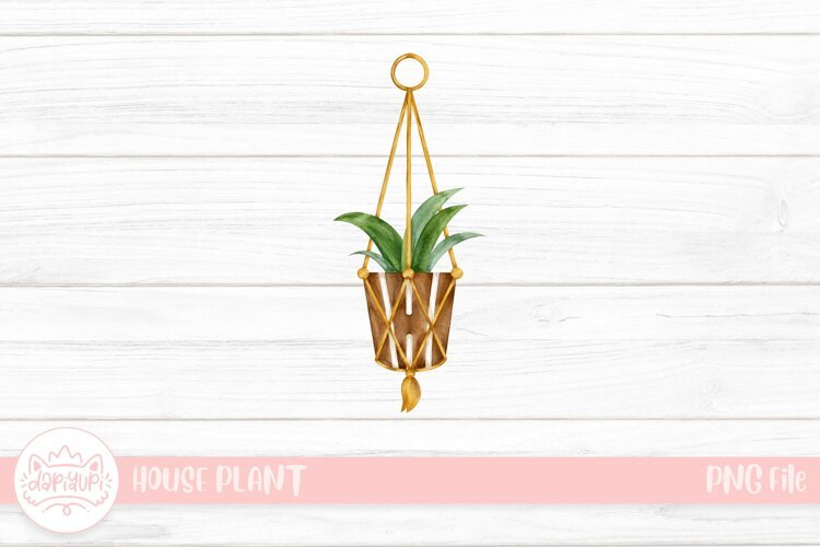 Watercolor Macramé Hanging Plant example image 1