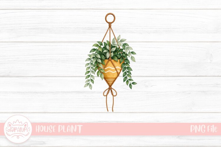 Watercolor Macramé Hanging Planter example image 1