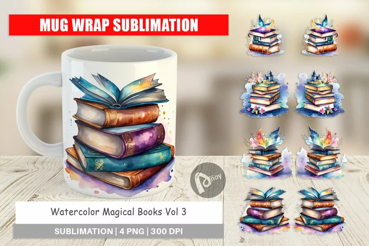 Mug sublimation Magical Books