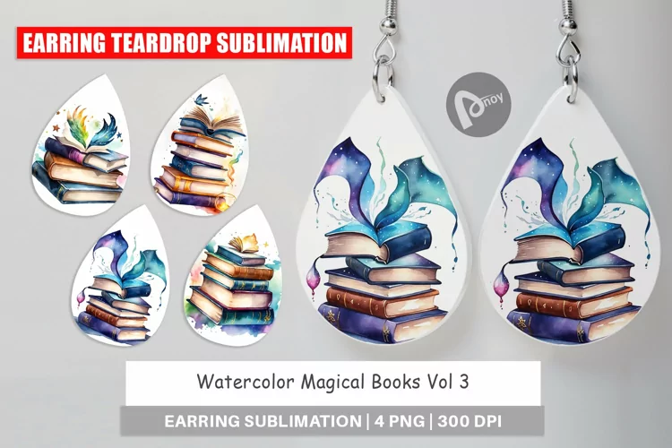 Earring Teardrop Magical Books