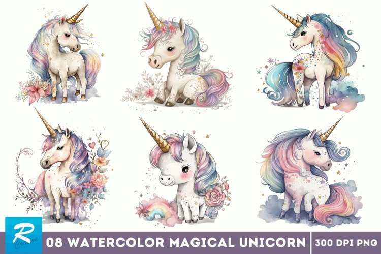 Rainbow Unicorn Clipart Image 3