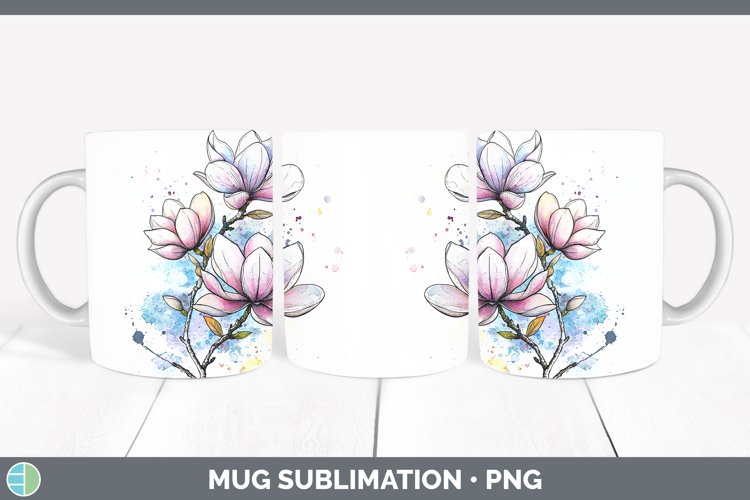 GorgeousWatercolor Mug Wrap design.