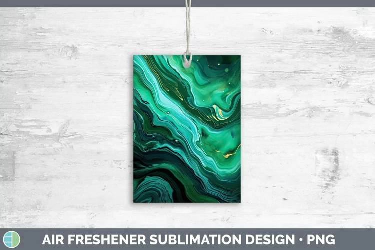 Watercolor Malachite Air Freshener Sublimation Car Freshener