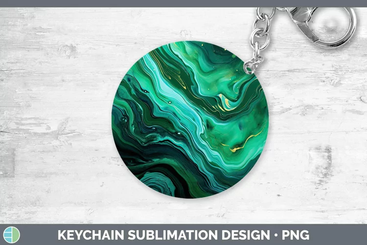 Watercolor Malachite Keychain Sublimation Keyring Designs