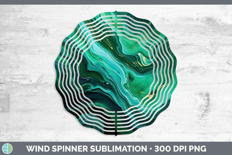 Watercolor Malachite Wind Spinner Sublimation Spinner Design