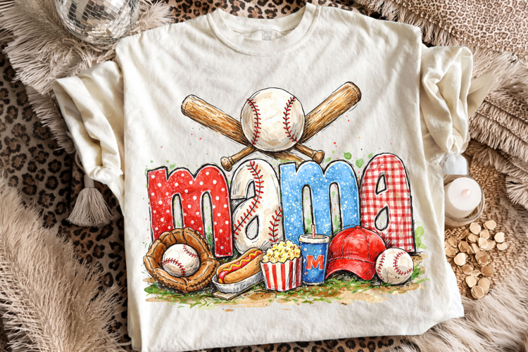 Retro Baseball Mama PNG, Baseball Game Day PNG, Sports Mom