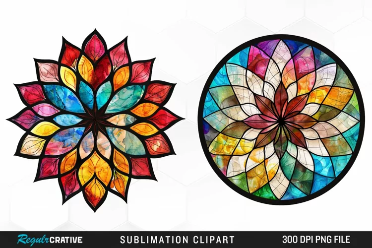 Watercolor Mandala Graphics Clipart