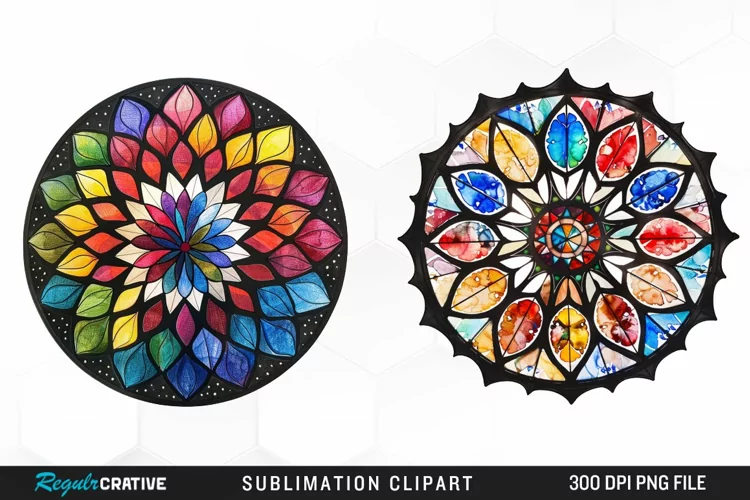 Watercolor Mandala Graphics Clipart