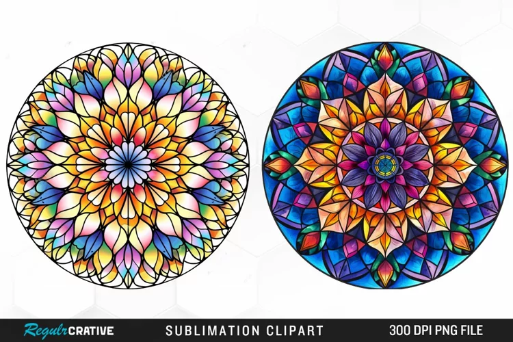 Watercolor Mandala Graphics Clipart