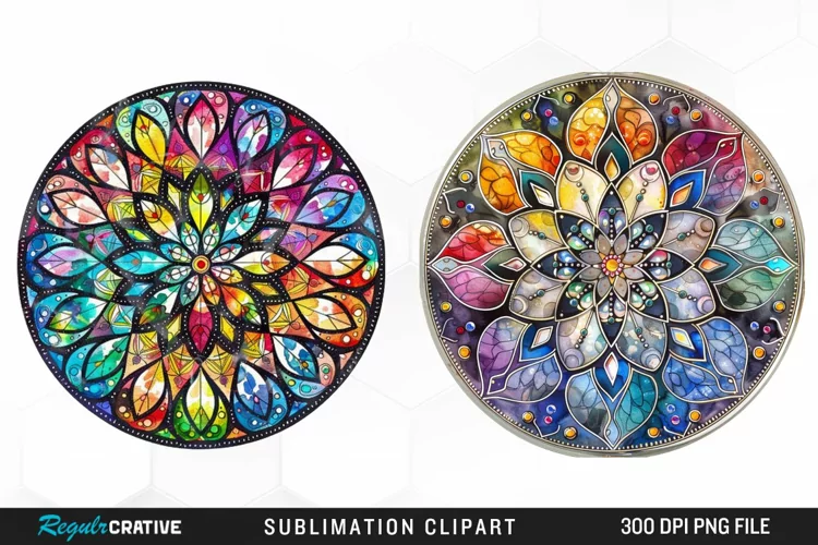 Watercolor Mandala Graphics Clipart