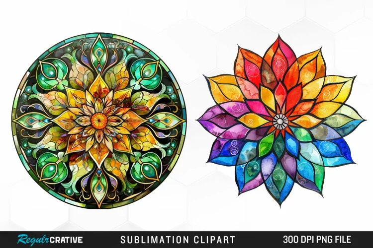 Watercolor Mandala Graphics Clipart