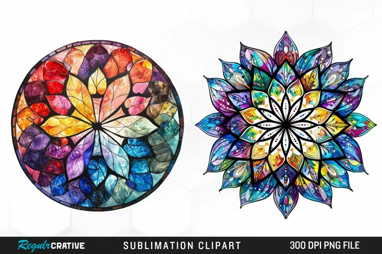 Watercolor Mandala Graphics Clipart