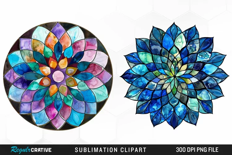 Watercolor Mandala Graphics Clipart
