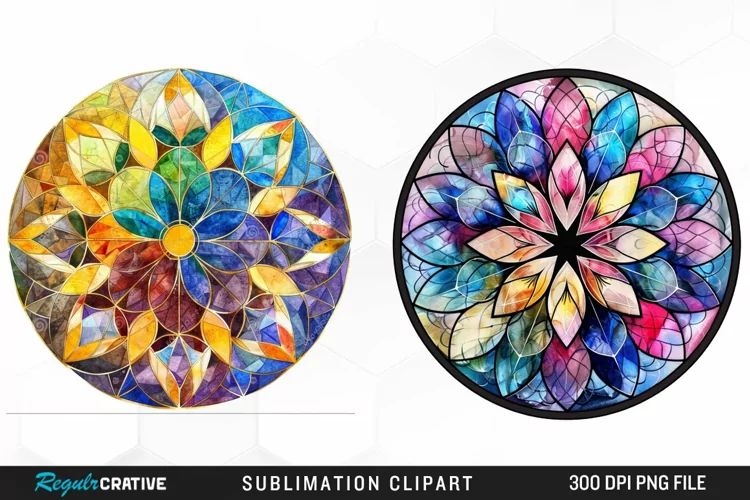 Watercolor Mandala Graphics Clipart