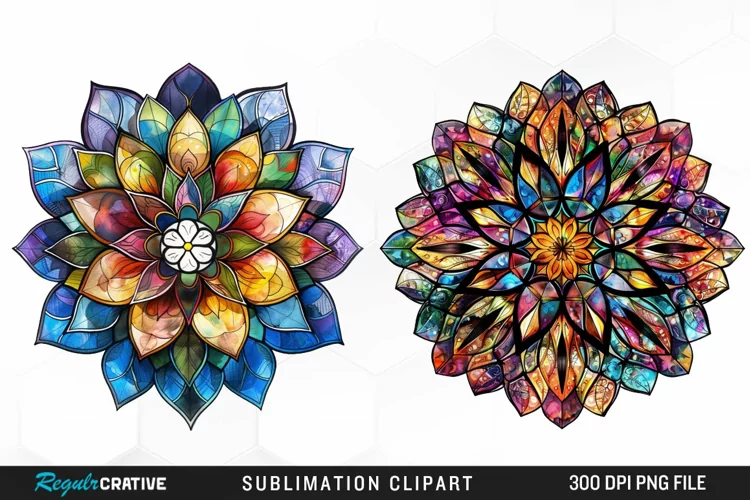 Watercolor Mandala Graphics Clipart