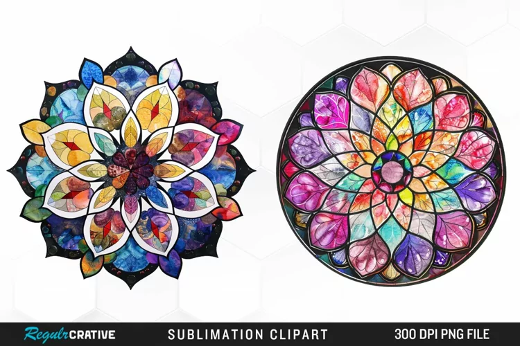 Watercolor Mandala Artwork Clipart