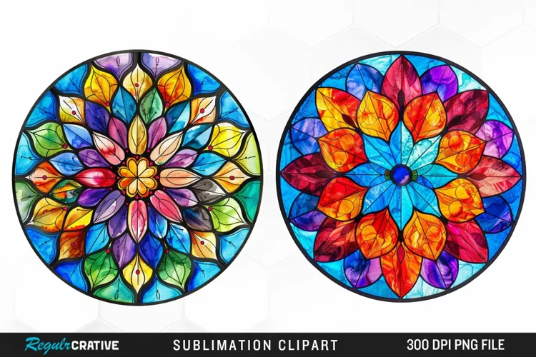 Watercolor Mandala Graphics Clipart