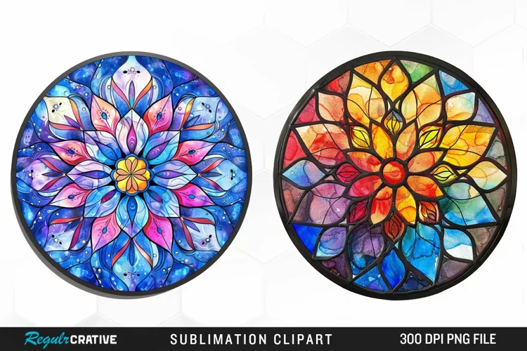 Watercolor Mandala Graphics Clipart