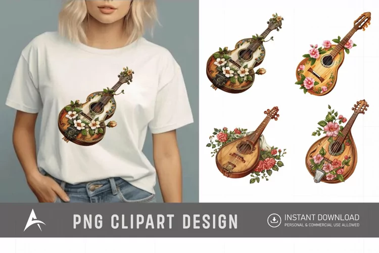 Watercolor Mandolin Clipart