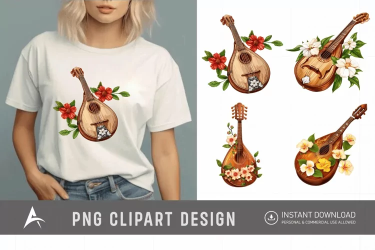 Watercolor Mandolin Clipart