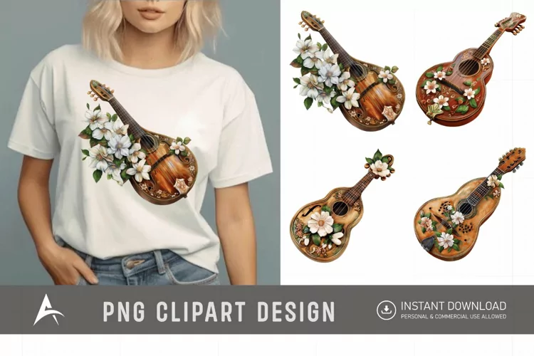 Watercolor Mandolin Clipart
