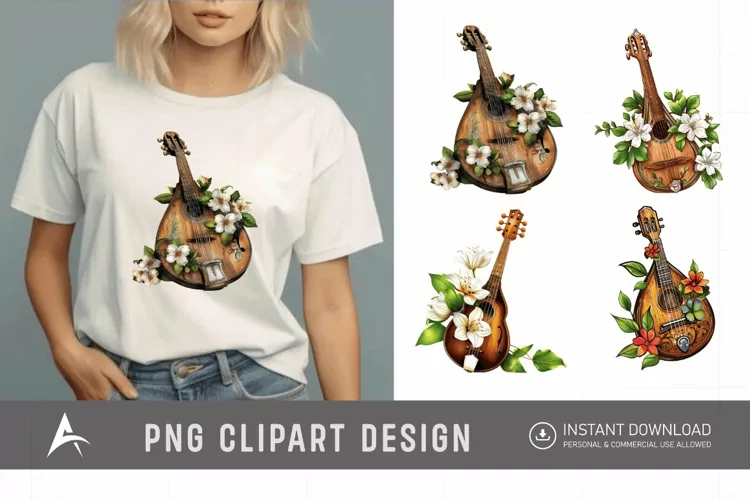 Watercolor Mandolin Clipart