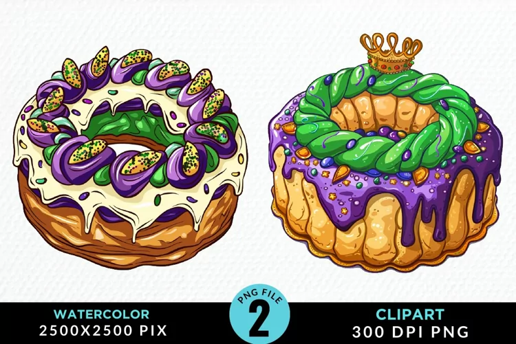 Watercolor Mardi Gras Graphic Clipart